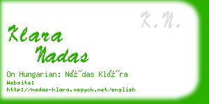 klara nadas business card